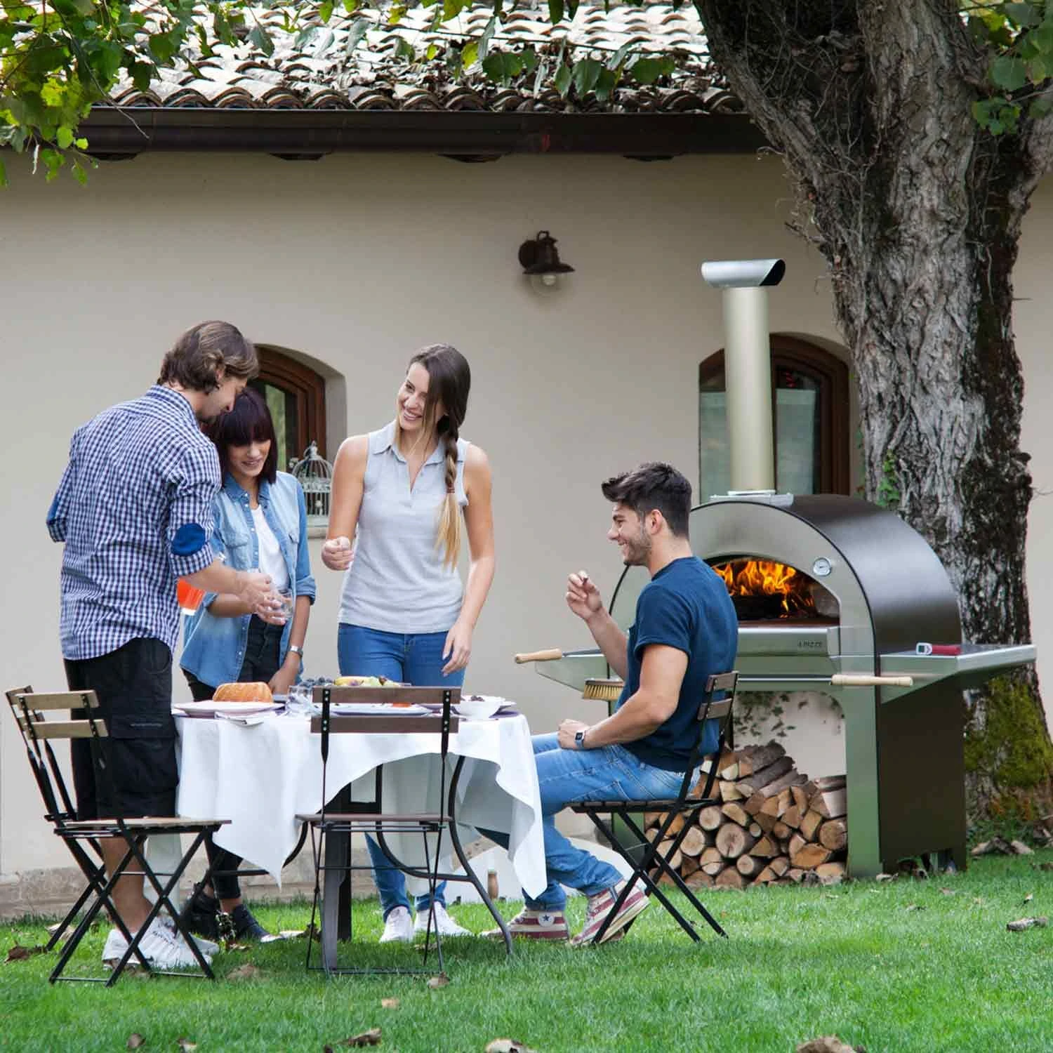 Alfa FX4P-LRAM-T 4 Pizze 31-Inch Countertop Wood-Fired Pizza Oven - Image 4