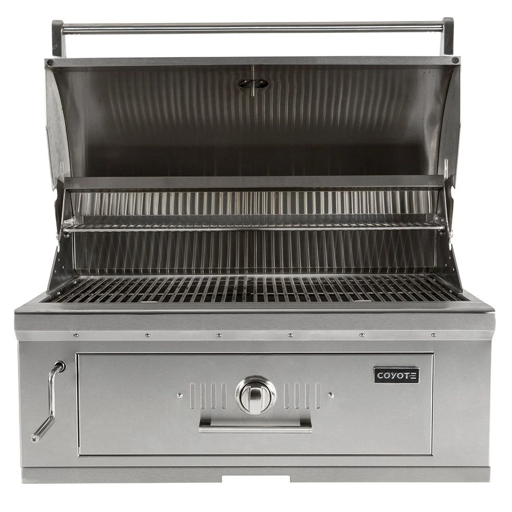 Coyote Stainless Steel Built-In Charcoal Grill, 36-Inch (C1CH36) - Image 2