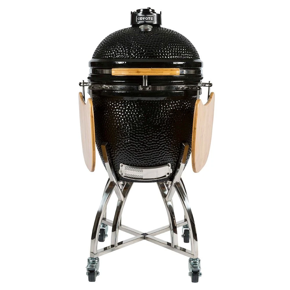 Coyote Ceramic Asado Smoker With Wheeled Stand & Side Shelves (C1CHCS-FS) - Image 2
