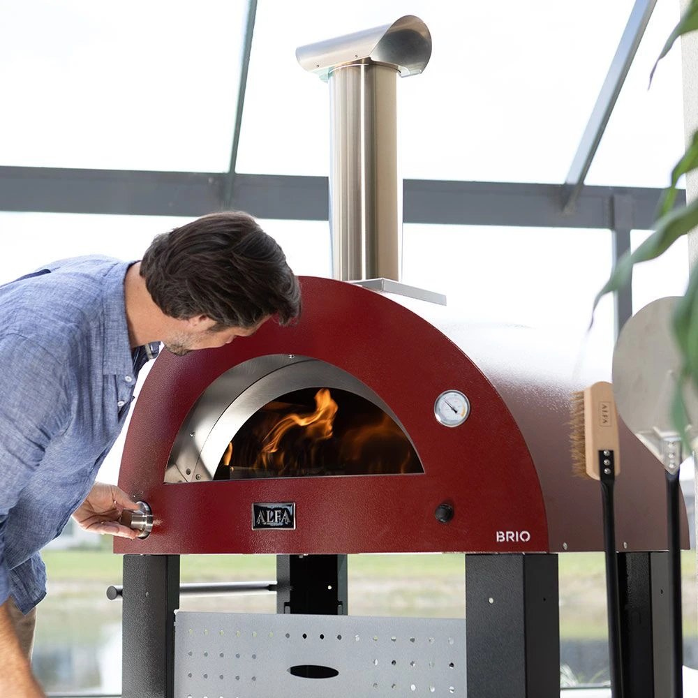 Alfa FXBRIO-NER Brio 27-Inch Dual Fuel Pizza Oven On Cart - Image 4
