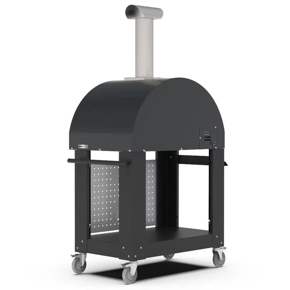 Alfa 2 Pizze 38-Inch Ardesia Gray Gas Pizza Oven On Black Cart - Image 3