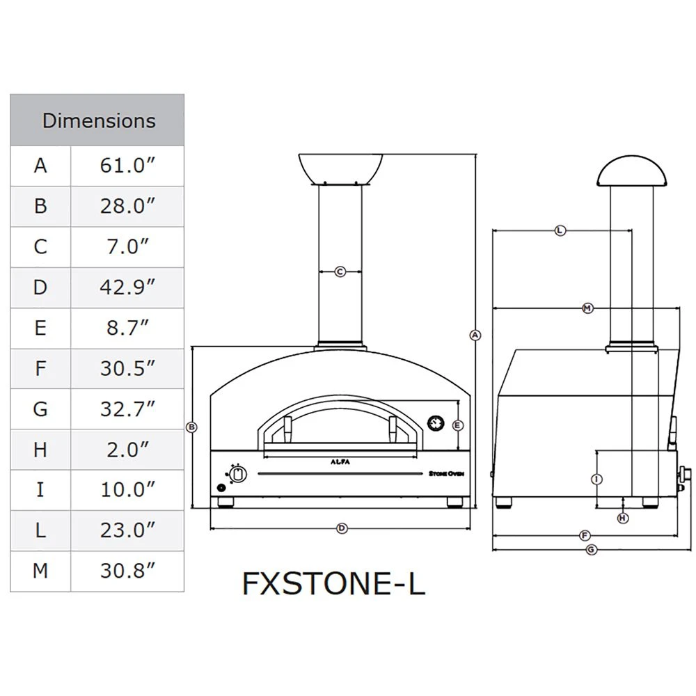 Alfa Stone Medium 40-Inch Countertop Gas Pizza Oven - Image 5