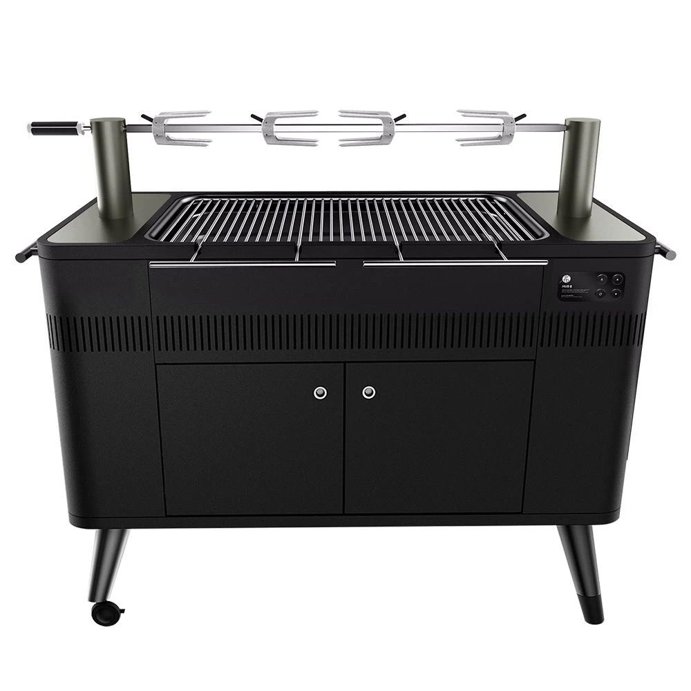 Everdure HBCE3BUS Hub II Freestanding Charcoal Grill And Rotisserie, 53.75-Inches