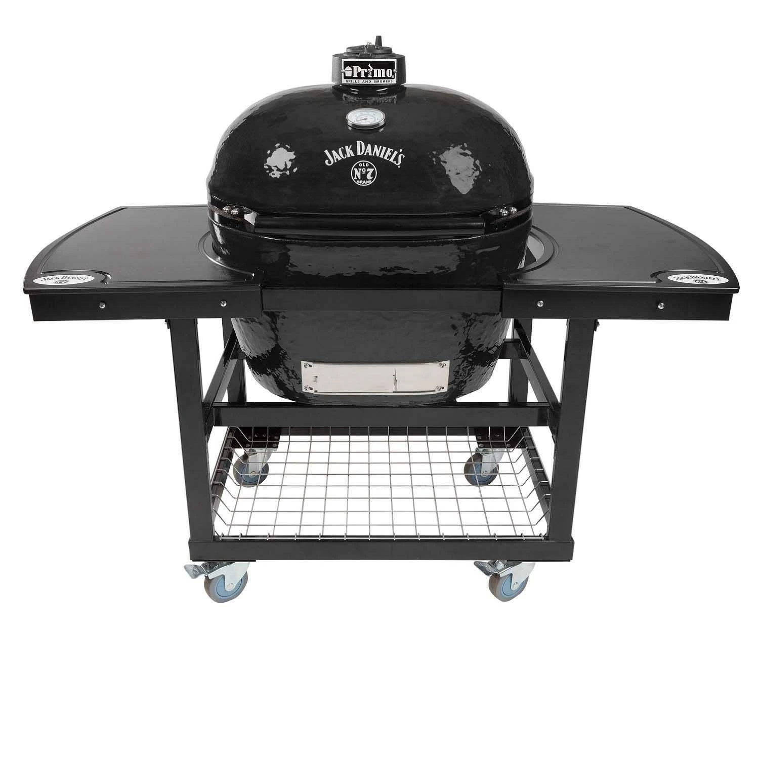 Primo CXLHJ Jack Daniel's Edition Extra Large Oval Ceramic Charcoal Kamado Grill On Cart