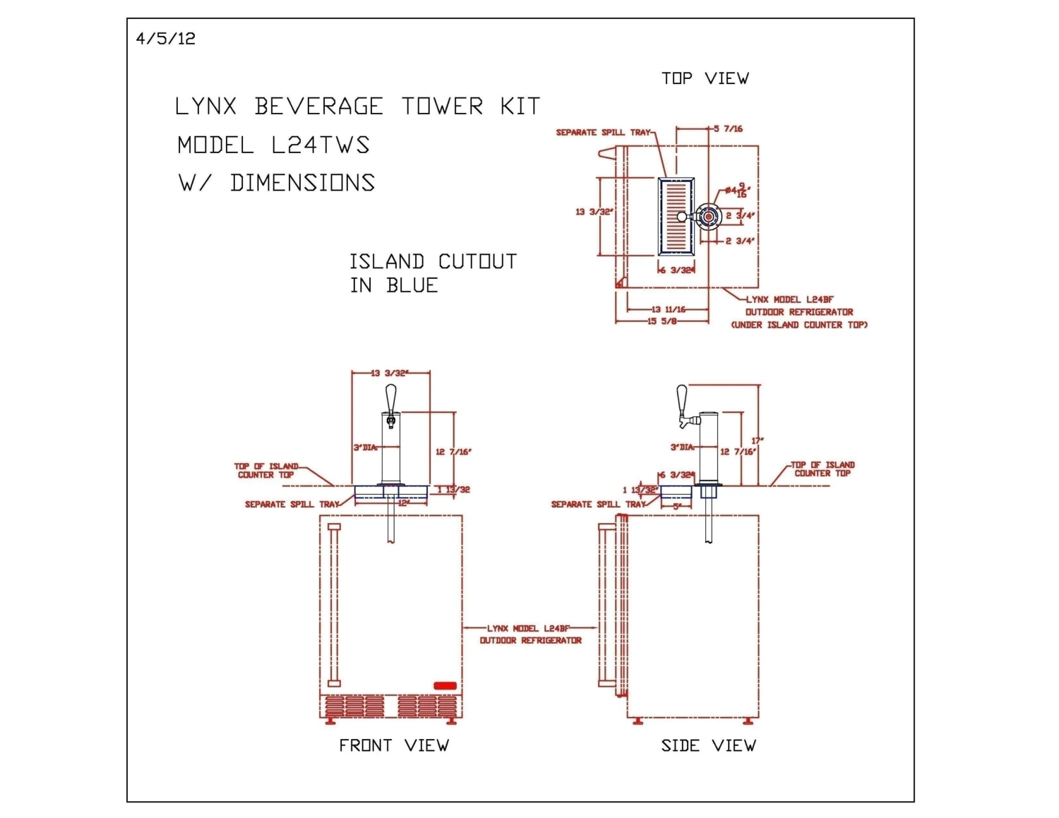 Lynx L24TWD Double Tap Tower Kit For Kegerator - Image 2