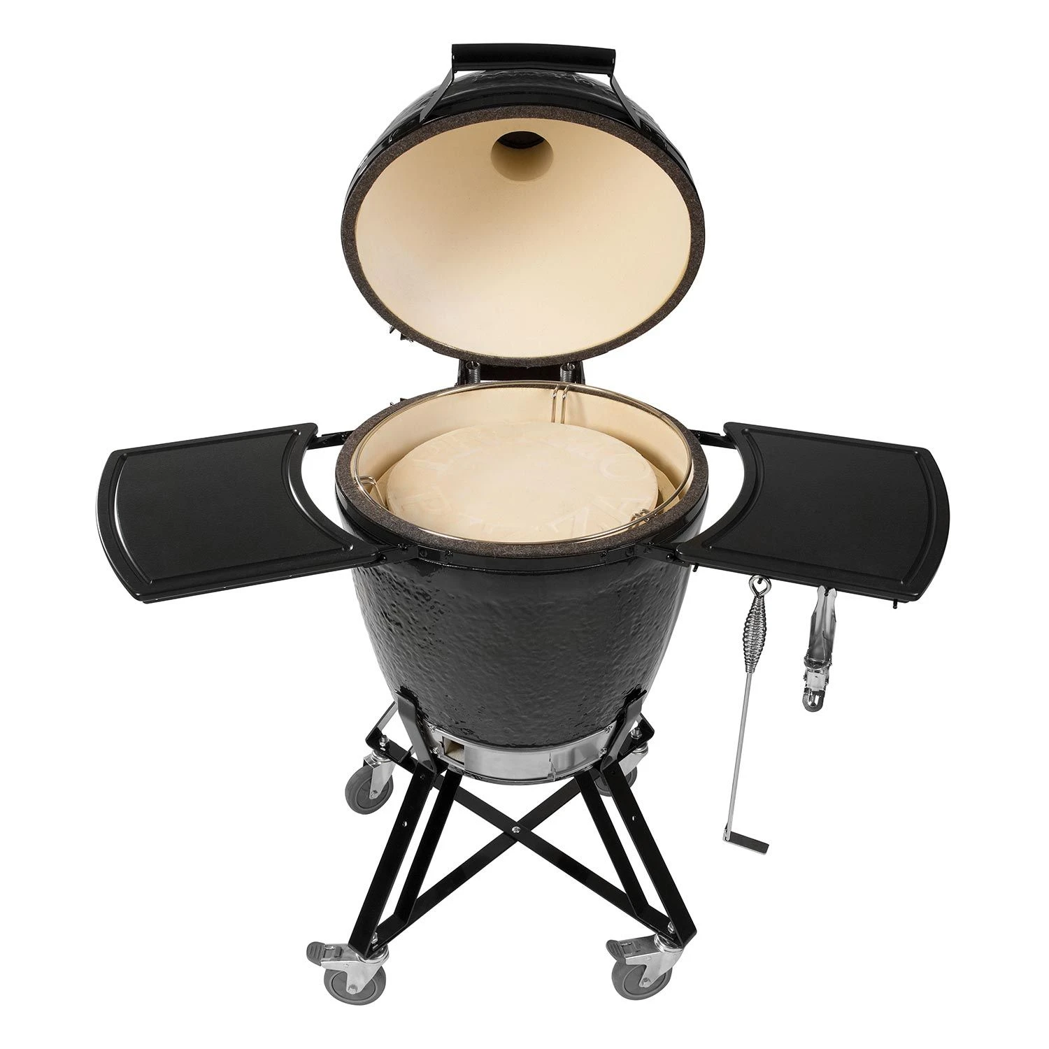 Primo CRC Round Ceramic Charcoal All-In-One Kamado Grill Head On Wheeled Cradle