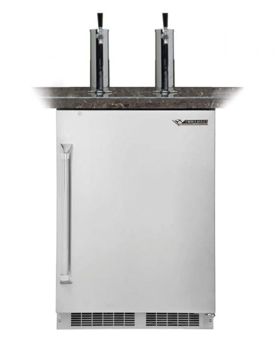 Twin Eagles TEBK242-G Built-In Twin Tap Beer Keg Dispenser, 24x34.75-Inch